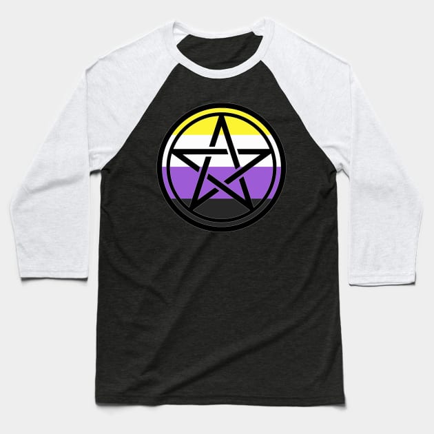 Large Print Pentacle LGBT Flag Nonbinary Baseball T-Shirt by aaallsmiles